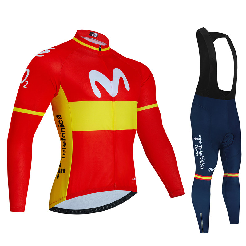 Cycling Gear Brands - Espanha movistar outono manga longa conjunto